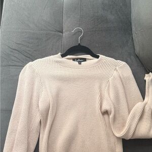 Lulu's Soft Beige Ribbed Women's Sweater